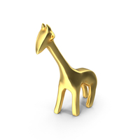 Giraffe Figurines Statuette Gold PNG & PSD Images