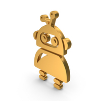 Female Robot Icon Gold PNG & PSD Images