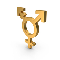 Male and Female Transgender Symbol Gold PNG & PSD Images
