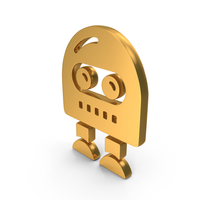 Male Robot Icon Gold PNG & PSD Images