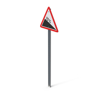 10% Steep Descent Road Sign PNG & PSD Images