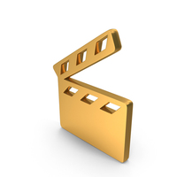 Cinema Clapperboard Graphic Film Movie  Icon Gold PNG & PSD Images