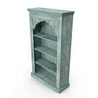Vintage Bookcase Shelf Blue PNG & PSD Images