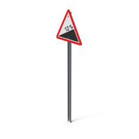 12% Steep Ascent Road Sign PNG & PSD Images