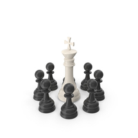 King Surrounded By Enemy Pawns PNG & PSD Images
