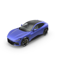 2023 Blue Ferrari Purosangue SUV Simple Interior PNG & PSD Images