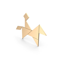 Bronze Tangram Riding Man Symbol PNG & PSD Images