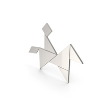 Silver Tangram Riding Man Symbol PNG & PSD Images