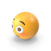 Flushed Face Emoji PNG & PSD Images