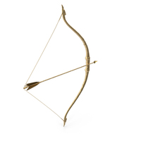 Golden Archery Bow Drawn With Arrow PNG & PSD Images