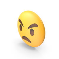 Angry Face Button Emoji PNG & PSD Images