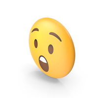 Astonished Face Button Emoji PNG & PSD Images