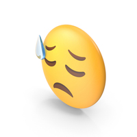 Downcast Face With Sweat Button Emoji PNG & PSD Images