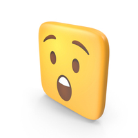 Astonished Face Square Emoji PNG & PSD Images