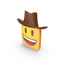 Cowboy Hat Face Square Emoji PNG & PSD Images
