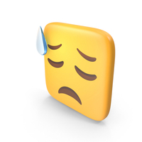 Downcast Face With Sweat Square Emoji PNG & PSD Images