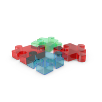 Glass Separated Puzzle Pieces Icon PNG & PSD Images