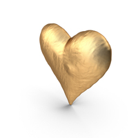 Golden Heart Pillow PNG & PSD Images