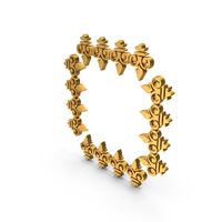 Wreaths Circlets Frame Boarder Decorative Square Gold PNG & PSD Images