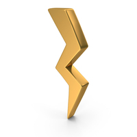 Thunder Bolt Power Energy Gold PNG & PSD Images