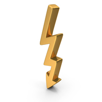 Thunder Bolt Power Energy Gold PNG & PSD Images