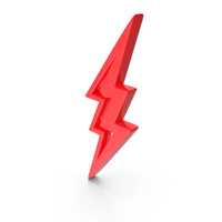 Red Thunderbolt Power Symbol PNG & PSD Images