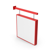 Wall Mount Advertising Board Red PNG & PSD Images