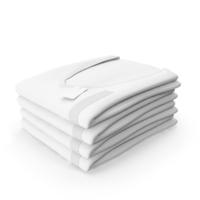 Folded TShirt V Neck 4 Pile White PNG & PSD Images