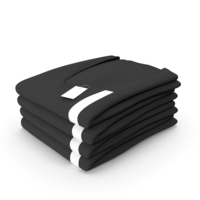 Folded TShirt V Neck 4 Pile Black PNG & PSD Images