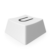 White U Keyboard Button PNG & PSD Images