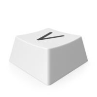 White V Keyboard Button PNG & PSD Images