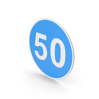 Road Sign Minimum Speed 50 PNG & PSD Images