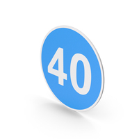 Road Sign Minimum Speed 40 PNG & PSD Images