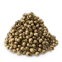 Very Large Golden Skulls Pile PNG & PSD Images