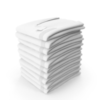 Folded TShirt V Neck 10 Pile White PNG & PSD Images