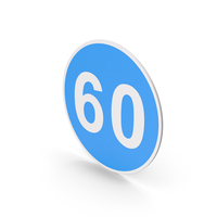 Road Sign Minimum Speed 60 PNG & PSD Images