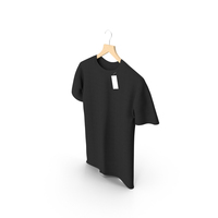 Hanging TShirt Round Neck Black PNG & PSD Images