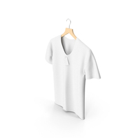 White Hanging V Neck T-Shirt PNG & PSD Images