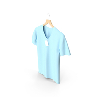 Blue Hanging V Neck T-Shirt PNG & PSD Images