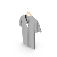 Gray Hanging V Neck T-Shirt PNG & PSD Images