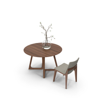 Fuchsia Dining Chair & Cress Round Dining Table PNG & PSD Images