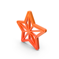 Orange Decorative Star Outline Symbol PNG & PSD Images