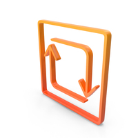 Orange Square Refresh Icon PNG & PSD Images