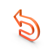Orange Back Arrow Symbol PNG & PSD Images