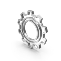 Silver Outline Gear Setting Icon PNG & PSD Images
