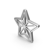 Silver Decorative Star Outline Symbol PNG & PSD Images