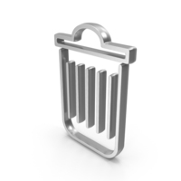 Silver Trash Bin Icon PNG & PSD Images