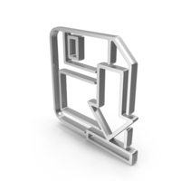 Save Work Floppy Dwonload Arrow Icon Silver PNG & PSD Images