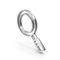 Silver Search Magnifying Glass Symbol PNG & PSD Images