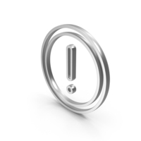 Warning Exclamation Circler Silver PNG & PSD Images